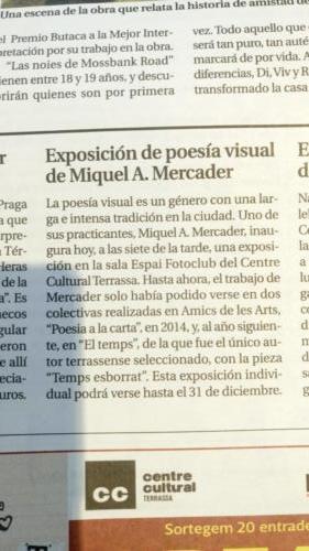 Exposició al Centre Cultural Terrassa. 2018